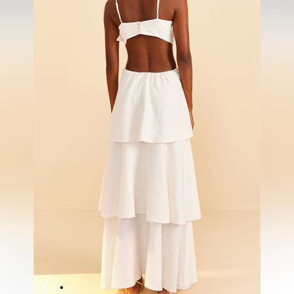 FARM Rio Off-White Floral Tiered Maxi Dress - Picture 2 of 6